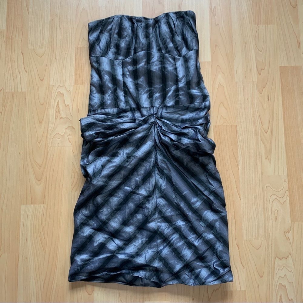 New Nicole Miller Grey & Black Striped Dress